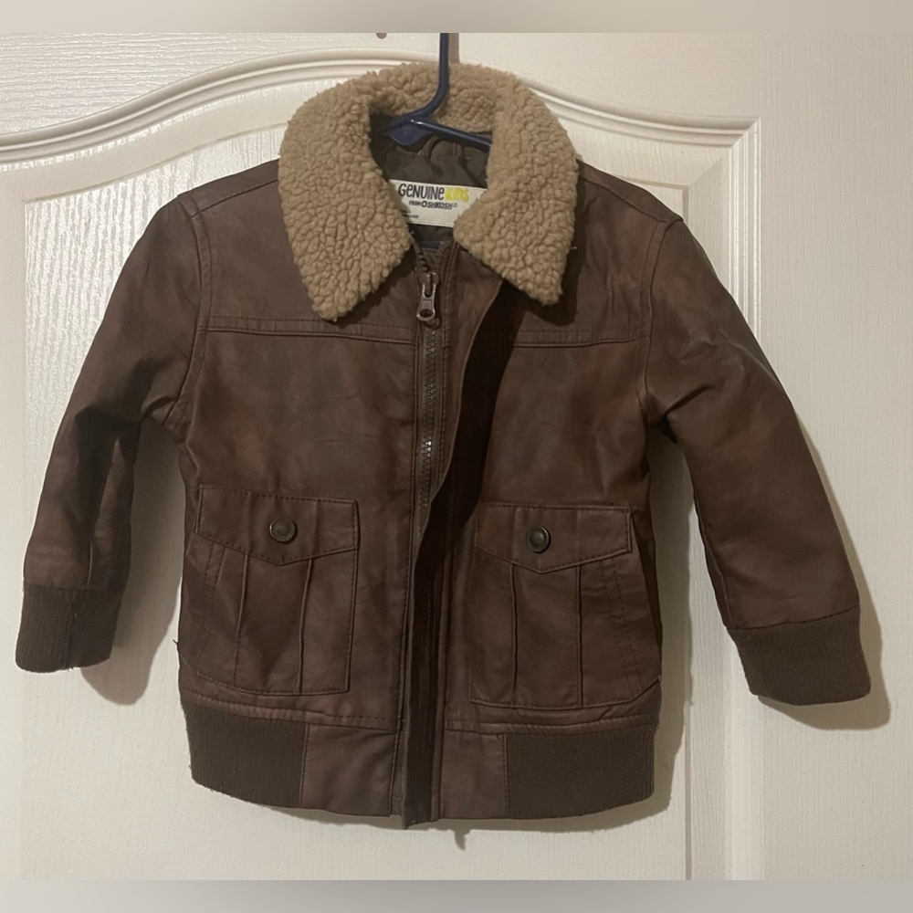 Brown Faux Leather Jacket - Infant